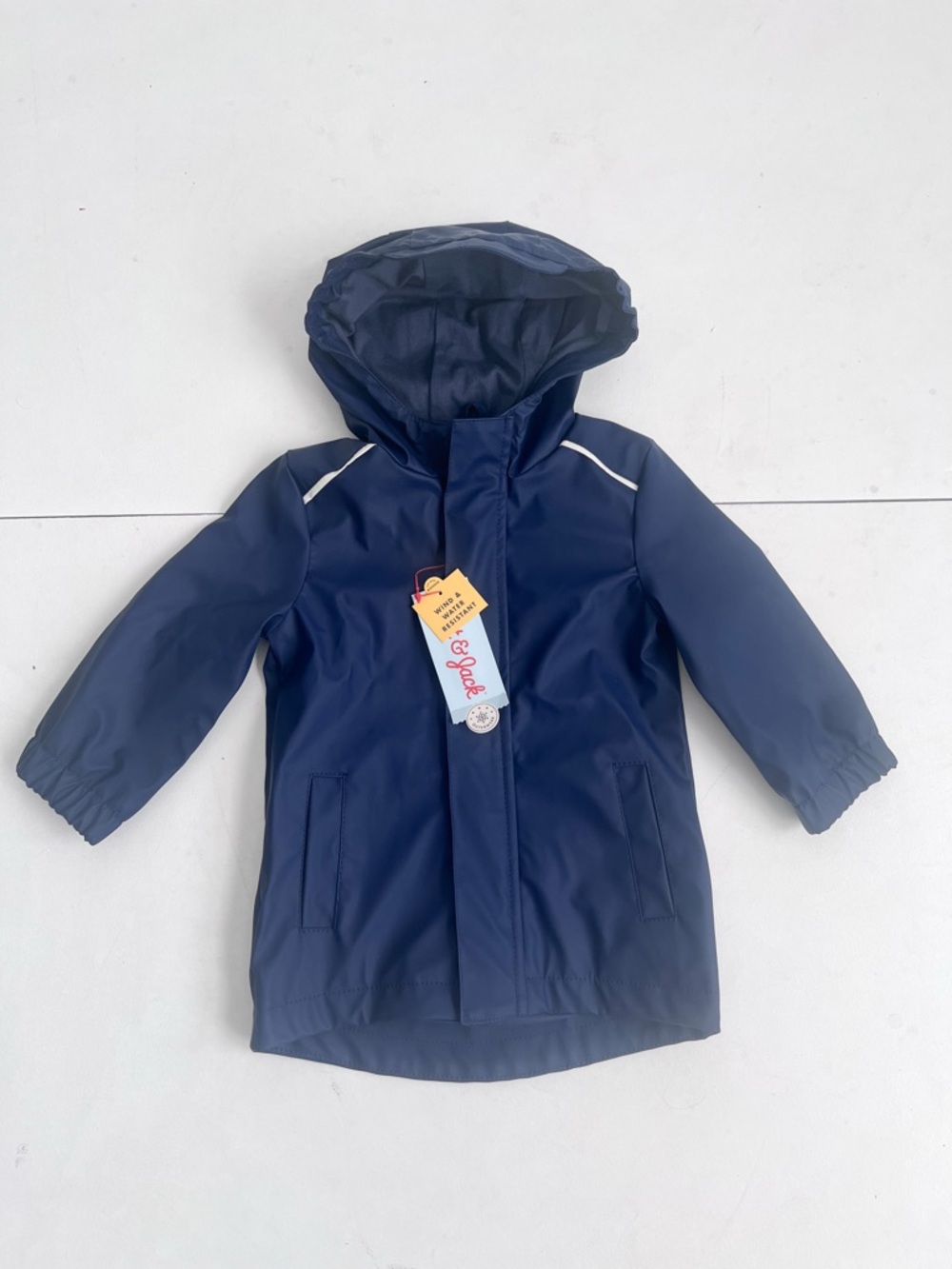 NEW Navy Hooded Toddler Rain Jacket Size 12 Months